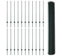vidaXL Recinzione esagonale verde 50 x 1,2 m in acciaio | Recinzione da giardino esterno resistente include pannello in rete e pali resistenti ai raggi UV per limiti di proprietà finitura metallica