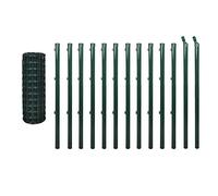 AX Rete Metallica Verde 25m Recinzione Euro Maglia 10x10cm 2 Pali Recinto 142400