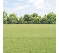 vidaXL Recinzione Euro con 10 Pali Argento 1,2x10 m Acciaio