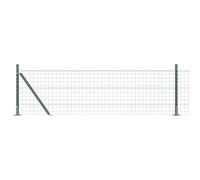 vidaXL Recinzione Euro con 13 pali flangiati, 0.6 x 25 m, in acciaio zincato | Resistente e duratura, protegge dai raggi UV. Perfetta per la sicurezza del giardino e per tenere a bada gli animali, o