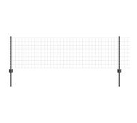 vidaXL Recinzione Euro con 22 Pali U Grigio 0,6 x 50 m Acciaio | Resistente recinzione esterna rivestita in PVC Facile montaggio per giardino o limite di proprietà Decorazione rustica in metallo
