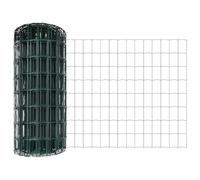 vidaXL Recinzione Euro con 5 pali a U verde 0,6 x 10 m in acciaio | resistente, recinzione esterna resistente ai raggi UV | facile montaggio della barriera da giardino | pannelli metallici |