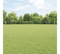 vidaXL Recinzione Euro con 5 pali U Argento 0,8x10 m Acciaio