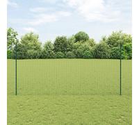 vidaXL Recinzione europea con 5 pali a U, verde, 1,6 x 10 m, in acciaio, resistente ai raggi UV, ideale per giardino o limite di terreni, bordi in metallo, verniciato a polvere, design industriale