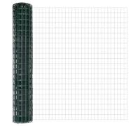 vidaXL Recinzione Euro con Supporti Verde 10 X 1,5 m Acciaio | Recinzione da Giardinaggio Resistente ai raggi UV Include Rotolo e Design Durevole Moderno Giardino Esterno Recinzione in Metallo