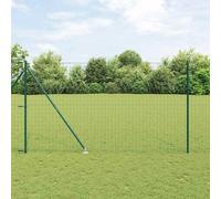 vidaXL Recinzione Euro con 7 Pali a Punta 1,6 x 10 m in Acciaio Galvanizzato Verde