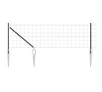 vidaXL Recinzione Euro con 7 pali da 25x0,8 m in grigio metallico | Privacy per esterni resistente ai raggi UV e durevole, perfetta per delimitare il giardino o come supporto per barriere a pannelli