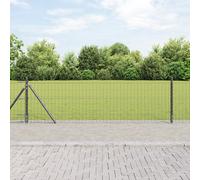 vidaXL Recinzione Euro con 7 Pali Flangiati 0.6x10 m Acciaio Zincato
