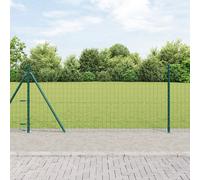vidaXL Recinzione Euro con 7 pali flangiati 0.8x10 m Acciaio zincato