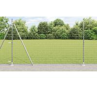 vidaXL Recinzione Euro con 7 pali flangiati 1,6x10 m in acciaio zincato