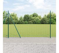 vidaXL Recinzione Euro con 7 Pali Flangiati 1.6x10 m in Acciaio Zincato