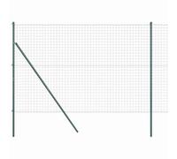 vidaXL Recinzione Euro con 7 Post 1.5X10 m in Acciaio Zincato Verde | Recinzione per Privacy da Esterno Resistente ai UV e Durevole, Ideale per Confini di Giardino o per Sostenere Strutture a Maglie.