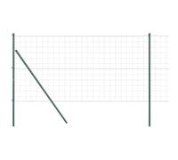 vidaXL Recinzione Euro con 7 Post 14X10 m Acciaio Galvanizzato Verde | Recinzione Esterna di Confine Resistente ai Raggi UV E Durevole Perfetta per L'uso in Giardino O per Supportare La Privacy in A