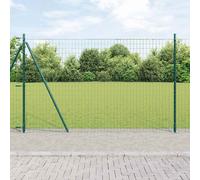 vidaXL Recinzione Euro con 7 posti flangiati, 1.5 x 10 m, in acciaio galvanizzato