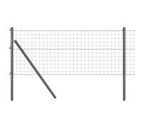 vidaXL Recinzione Euro con 13 pali 0,4 x 50 m in acciaio zincato grigio