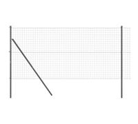 vidaXL Recinzione Euro di con 13 Post 1X25 m Acciaio Zincato Grigio | Recinzione di Privacy Esterna Resistente ai UV e Durevole Perfetta per Confini Giardini Finitura Verniciata a Polvere Contempora
