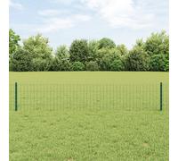 vidaXL Recinzione Euro con 5 pali a U verde 0,4 x 10 m in acciaio | Recinzione esterna durevole versatile per limiti di proprietà o uso in giardino Barriera resistente ai raggi UV Stile industriale