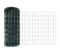vidaXL Recinzione Euro con 5 pali a U verde 0,4 x 10 m in acciaio | Recinzione esterna durevole versatile per limiti di proprietà o uso in giardino Barriera resistente ai raggi UV Stile industriale