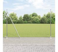 vidaXL Recinzione Europea con 7 Pali Flangiati 1.6x10 m Acciaio Galvanizzato