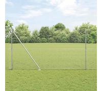 vidaXL Recinzione Filo Saldato con 13 Pali Punta 1,5x50 m Acciaio Zincato