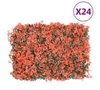 vidaXL Recinzione Foglie Acero Artificiali 24 pz Rosso Chiaro 40x60cm