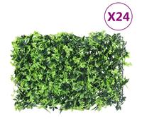 vidaXL Recinzione Foglie Artificiali 24 pz Verde 40x60 cm