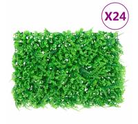 vidaXL Recinzione Foglie Felce Artificiali 24 pz Verde 40x60 cm