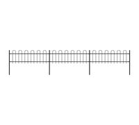 vidaXL Recinzione Giardino con Parte Superiore ad Anello 504x60cm Nero