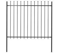 vidaXL Recinzione Giardino con Punta a Lancia Design Elegante Decorativa Protettiva Solida Robusta Durevole Sicura Recinto in Acciaio 1,7x1,5m Nera