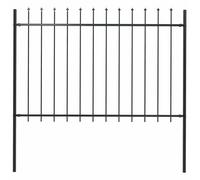 vidaXL Recinzione Giardino con Punta a Lancia Design Elegante Decorativa Protettiva Solida Robusta Durevole Sicura Recinto in Acciaio 1,7x1,2m Nera