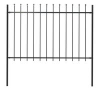 vidaXL Recinzione Giardino con Punta a Lancia in Acciaio 1,7x1,2m Nera