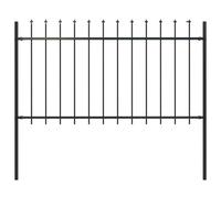 vidaXL Recinzione Giardino con Punta a Lancia in Acciaio 1,7x1 m Nera