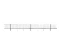 vidaXL Recinzione Giardino Parte Superiore ad Anello 1339x120 cm Nera