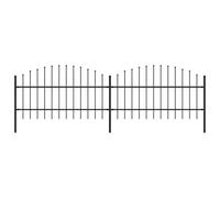 VIDAXL - Recinzione Giardino Punta A Lancia (0,75-1) x3,4m Acciaio Nera