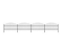 VIDAXL - Recinzione Giardino Punta A Lancia (0,75-1) x6,8m Acciaio Nera