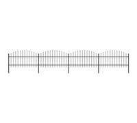 VIDAXL - Recinzione Giardino Punta A Lancia (1-1,25) x6,8m Acciaio Nero