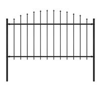 VIDAXL - Recinzione Giardino Punta A Lancia (1,25-1,5) x1,7m Acciaio Nero