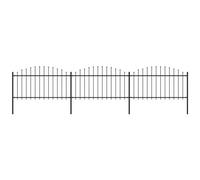 VIDAXL - Recinzione Giardino Punta A Lancia (1,25-1,5) x5,1m Acciaio Nera