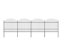VIDAXL - Recinzione Giardino Punta A Lancia (1,5-1,75) x6,8m Acciaio Nera