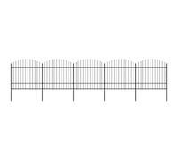 VIDAXL - Recinzione Giardino Punta A Lancia (1,5-1,75) x8,5m Acciaio Nera