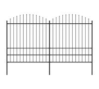 vidaXL Recinzione da Giardino con Punta a Lancia in Acciaio 337x200 cm Nero