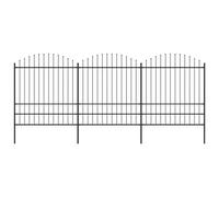 vidaXL Recinzione da Giardino con Punta a Lancia in Acciaio 504x200 cm Nero