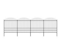 vidaXL Recinzione Giardino Punta a Lancia (1,75-2)x6,8m Acciaio Nera