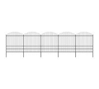 VIDAXL - Recinzione Giardino Punta A Lancia (1,75-2) x8,5m Acciaio Nera