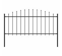 vidaXL Recinzione Giardino Punta a Lancia Design Elegante Decorativa Protettiva Solida Robusta Durevole Sicura Recinto (0,5-0,75) x1,7m Acciaio Nero