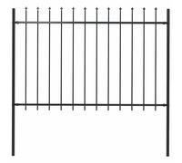vidaXL Recinzione da Giardino con Punta a Lancia in Acciaio 181x120 cm Nero