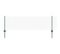 vidaXL Recinzione in filo di saldatura con 11 posts a U verde, 06 x 25 m, robusta recinzione esterna resistente alle intemperie, sicura per il giardino, soluzione barriera in metallo, durevole