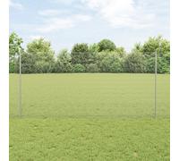 vidaXL Recinzione in filo saldato con 10 U posts Argento 1.2x10 m Acciaio