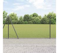 vidaXL Recinzione in Filo Saldato con 13 Pali Flangiati Grigi 1.2x25 m Acciaio