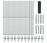 vidaXL Recinzione in Filo Saldato con 13 Pali Flangiati Verde 0.6X100 m Soluzione di Recinzione Durevole in Metallo per le Necessità di Involucro da Giardino. Esterna Resistente ai Raggi UV Stile Tr